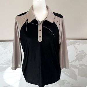 Spanner golf colorblock 3/4 sleeves polo shirt . Size M